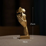 Gold Style 2 Elegant Abstract Face Sculpture - Modern Resin Art Figurine Hand & Mask Home Decor Accent - Home & Garden