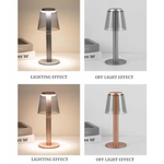 Gold Stylish Transparent Desk Lamp with Touch Control LED Type-C Charging – Simple and Modern Design - Home & Garden >