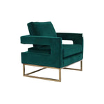 Golden Framed Bottom Armed Accent Chair_Blue - Furniture > Bar Stools & Chairs > Arm Chairs & Recliners