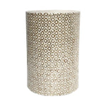 GOLDIE CIRCULAR MOTHER OF PEARL STOOL/SIDE TABLE - Furniture > Living Room > Side Tables