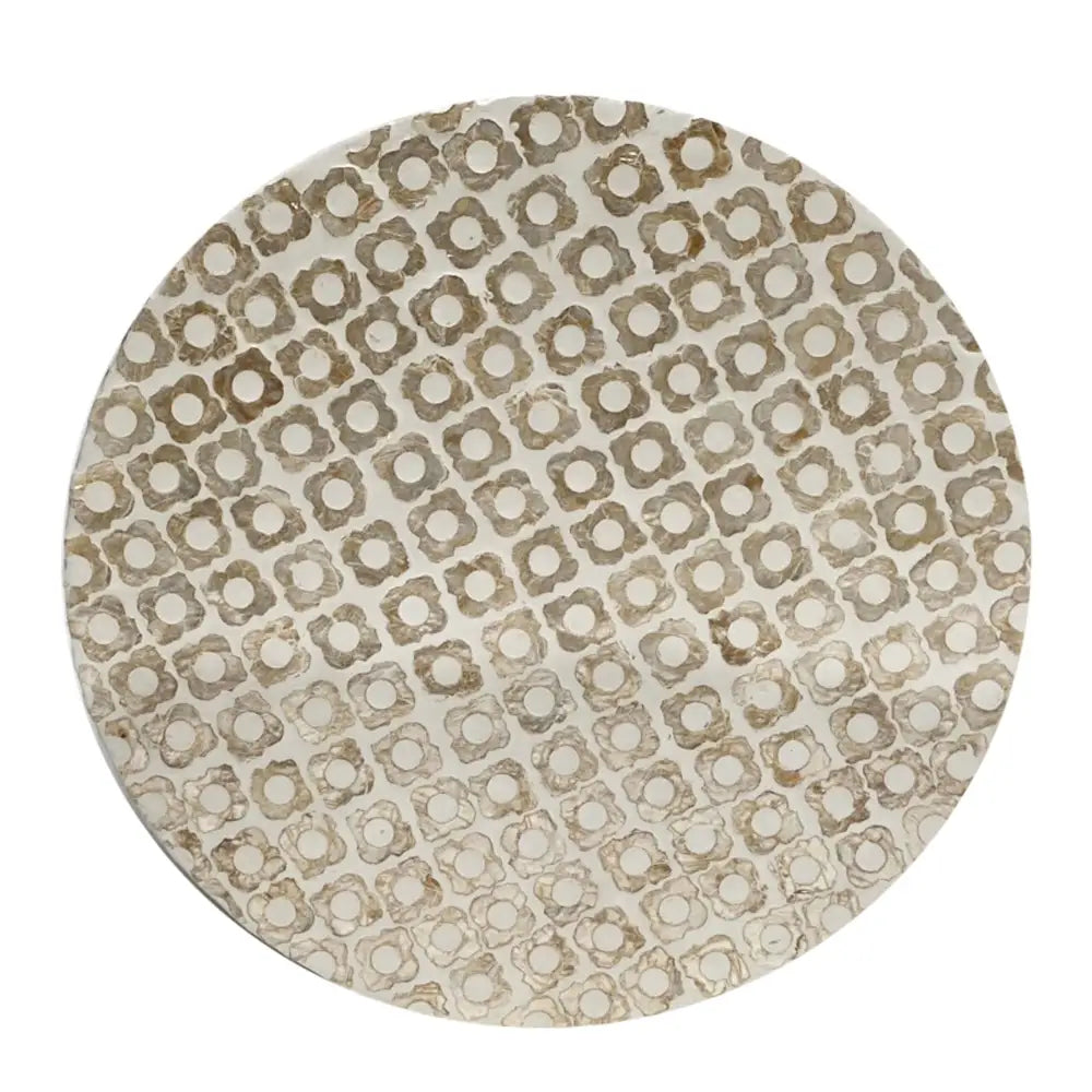 GOLDIE CIRCULAR MOTHER OF PEARL STOOL/SIDE TABLE - Furniture > Living Room > Side Tables