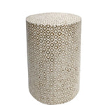 GOLDIE CIRCULAR MOTHER OF PEARL STOOL/SIDE TABLE - Furniture > Living Room > Side Tables