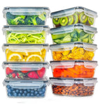 GOMINIMO 10 Pack Rectangular Airtight Food Storage Container Set (Transparent and Black) GO-STO-104-ZG - Home & Garden