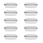GOMINIMO 10 Pack Rectangular Airtight Food Storage Container Set (Transparent and Black) GO-STO-104-ZG - Home & Garden