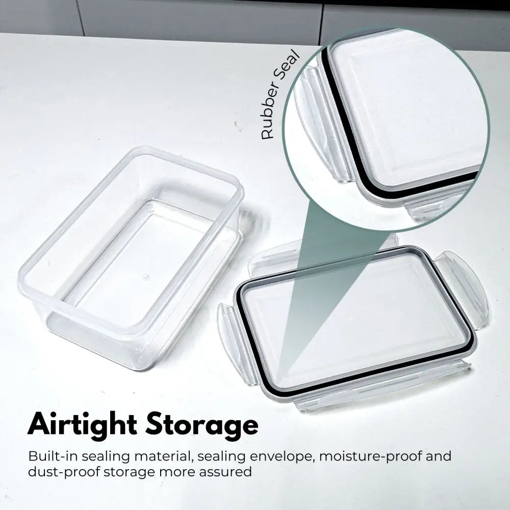GOMINIMO 10 Pack Rectangular Airtight Food Storage Container Set (Transparent and Black) GO-STO-104-ZG - Home & Garden