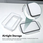 GOMINIMO 10 Pack Rectangular Airtight Food Storage Container Set (Transparent and Black) GO-STO-104-ZG - Home & Garden