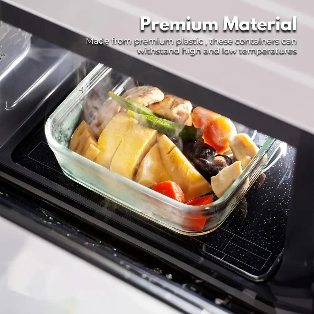 GOMINIMO 10 Pack Rectangular Airtight Food Storage Container Set (Transparent and Black) GO-STO-104-ZG - Home & Garden