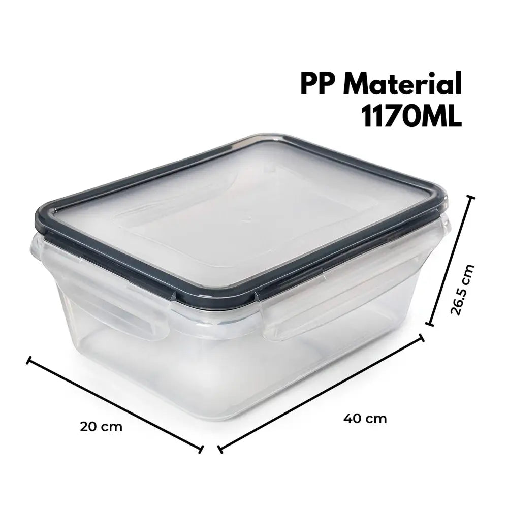 GOMINIMO 10 Pack Rectangular Airtight Food Storage Container Set (Transparent and Black) GO-STO-104-ZG - Home & Garden