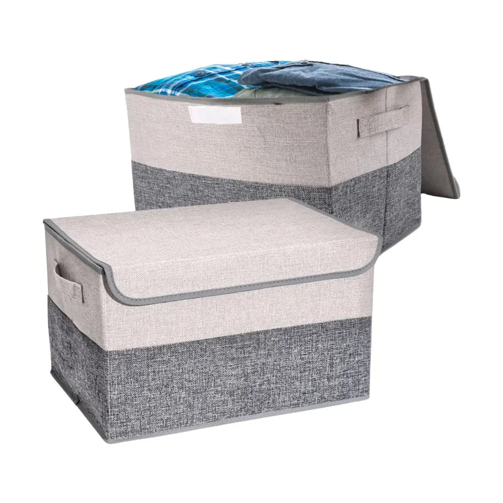 GOMINIMO 2 Pack 29L Foldable Storage Organizers (Gray + Beige) GO-FSCR-102-XHE - Home & Garden > Storage