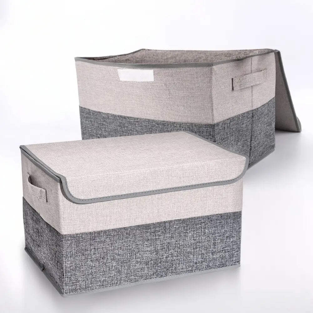 GOMINIMO 2 Pack 29L Foldable Storage Organizers (Gray + Beige) GO-FSCR-102-XHE - Home & Garden > Storage