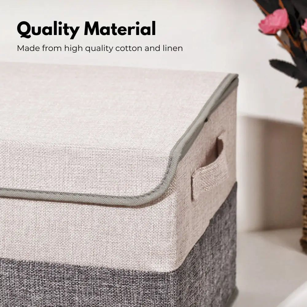 GOMINIMO 2 Pack 29L Foldable Storage Organizers (Gray + Beige) GO-FSCR-102-XHE - Home & Garden > Storage