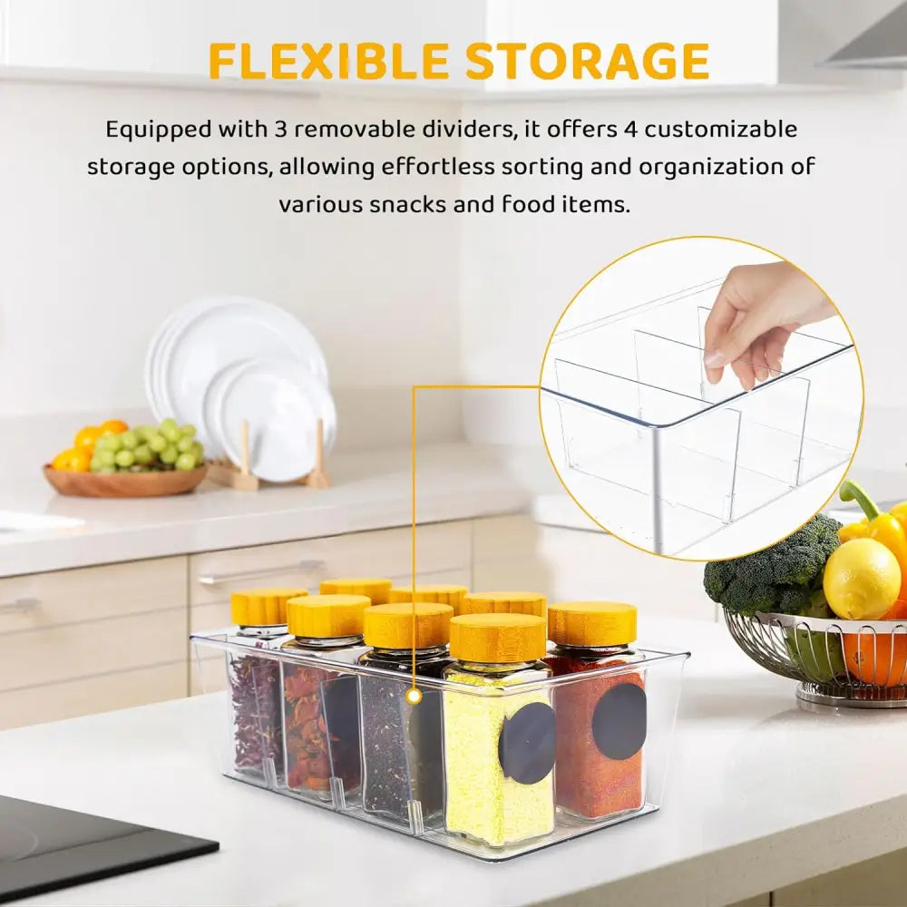 GOMINIMO 2 Pack Storage Bin with Divider GO-STB-103-HLT - Home & Garden > Storage