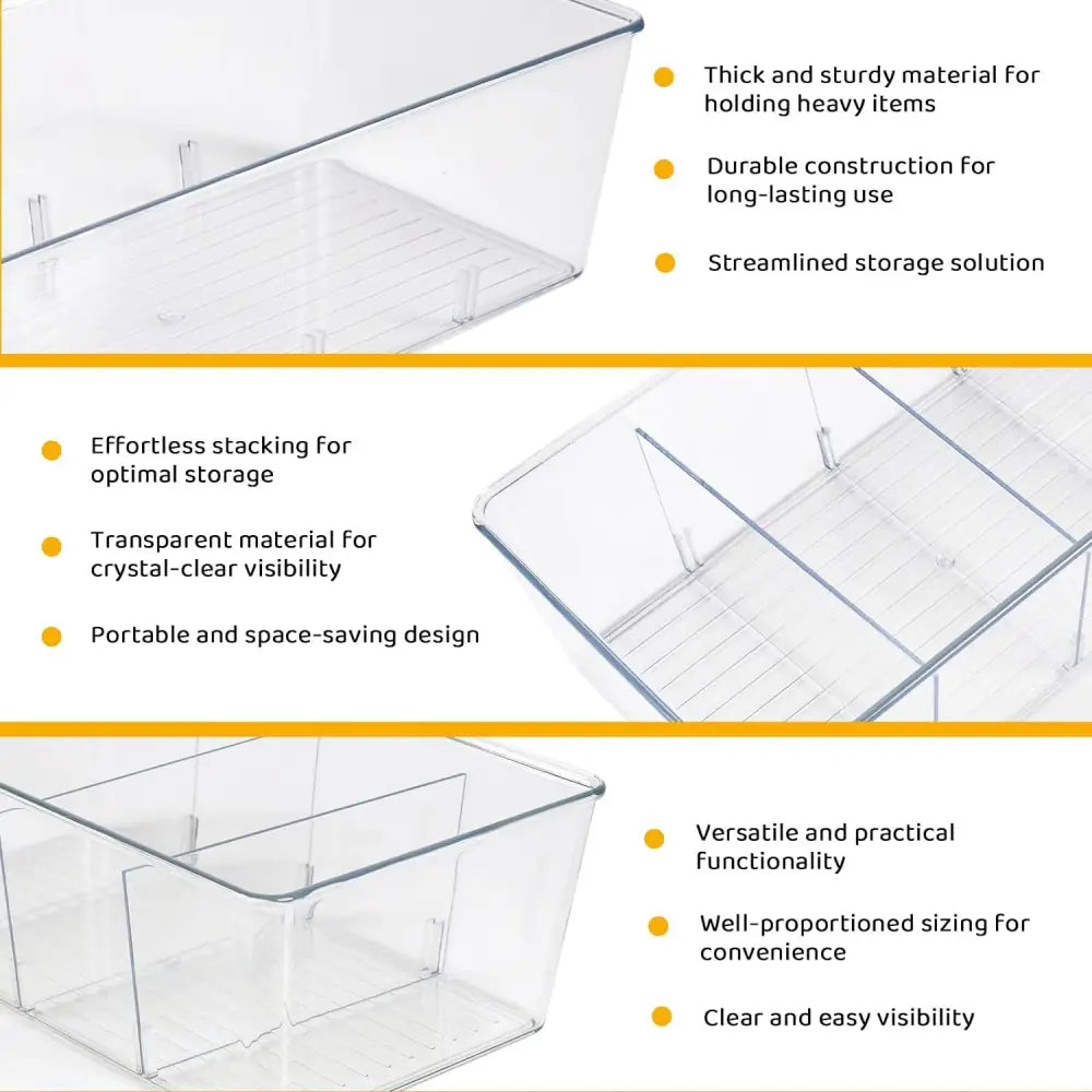 GOMINIMO 2 Pack Storage Bin with Divider GO-STB-103-HLT - Home & Garden > Storage
