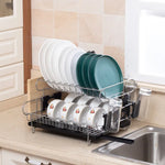 GOMINIMO 2-Tier Dish Drying Rack with Draining Board and Cup Holder GO-DR-100-YH - Home & Garden > Kitchen Bins