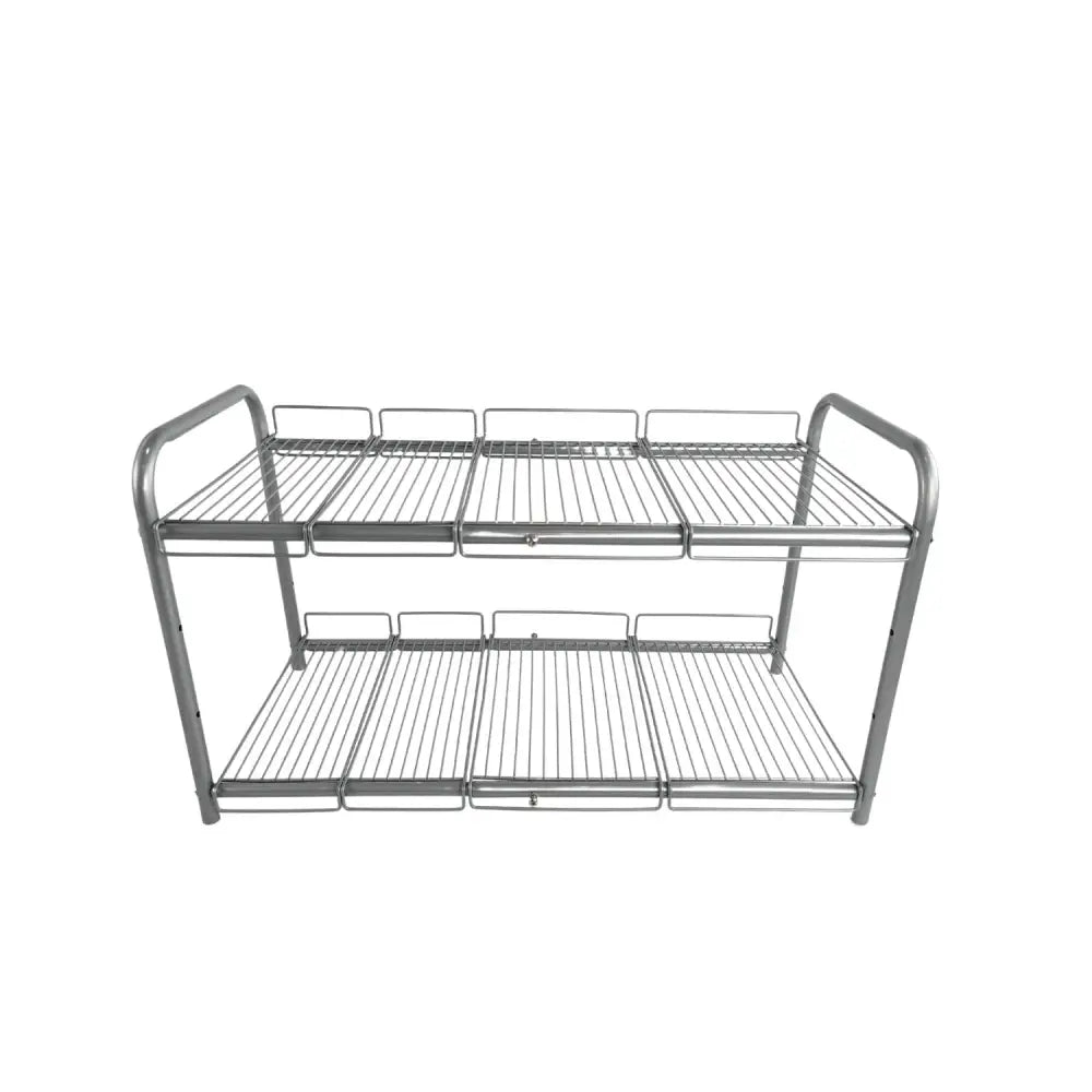GOMINIMO 2 Tier Under Sink Expandable Shelf Organizer with Removable Steel Panels (Silver) GO-USO-101-CJ - Home &