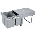 GOMINIMO 2x15L Kitchen Twin Pull Out Bin (Grey) GO-POB-100-SDRS - Home & Garden > Kitchen Bins