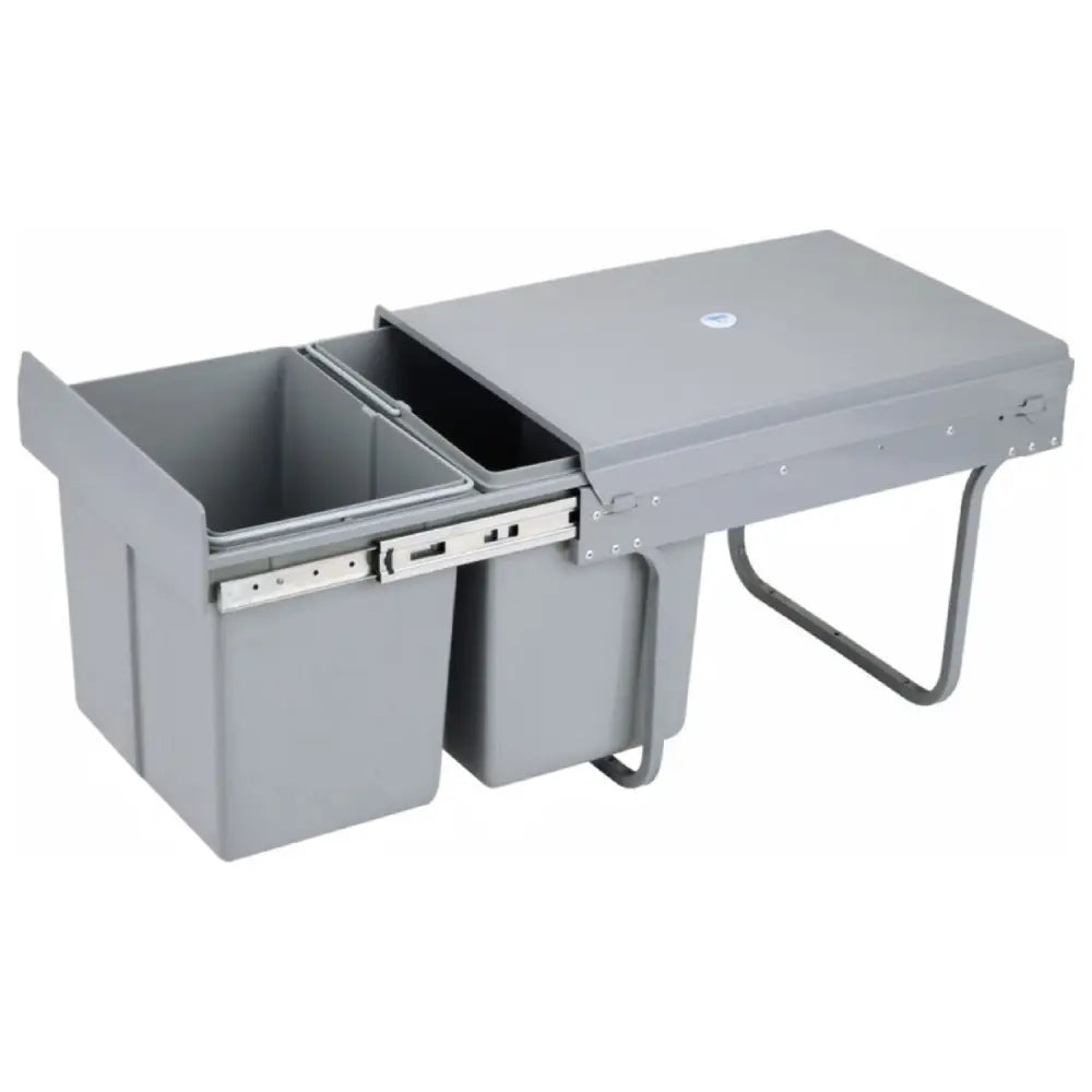 GOMINIMO 2x15L Kitchen Twin Pull Out Bin (Grey) GO-POB-100-SDRS - Home & Garden > Kitchen Bins
