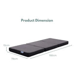 GOMINIMO 3 Fold Folding Mattress Single Dark Grey GO-FM-100-EON - Furniture > Mattresses