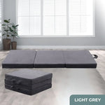 GOMINIMO 3 Fold Folding Mattress Single Light Grey GO-FM-101-EON - Furniture > Mattresses
