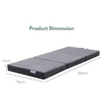 GOMINIMO 3 Fold Folding Mattress Single Light Grey GO-FM-101-EON - Furniture > Mattresses