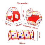 GOMINIMO 3 in 1 Mix Colour Dot Style Kids Play Tent GO-KT-114-LK - Baby & Kids > Kid’s Furniture