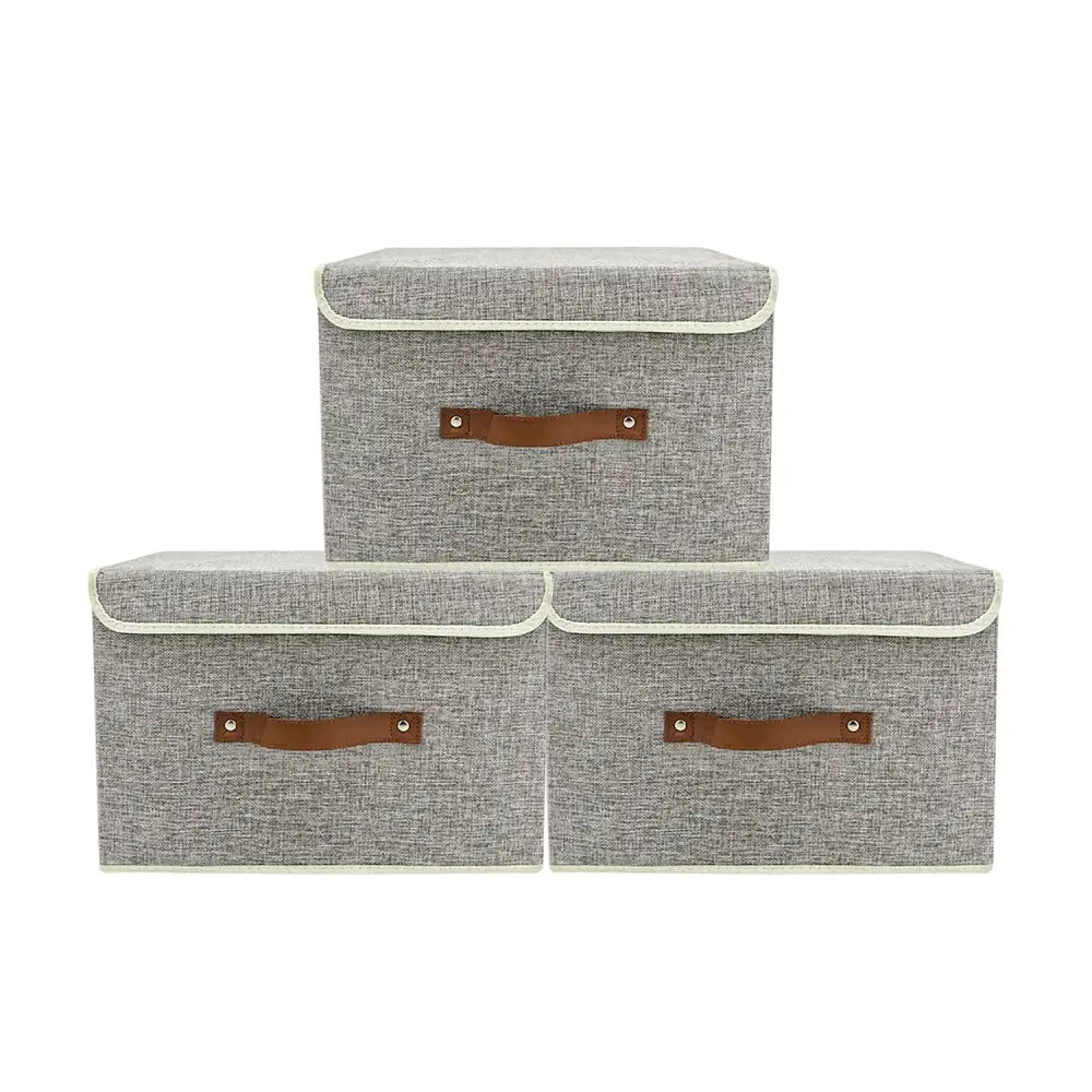 GOMINIMO 3 Pack 24L Foldable Storage Organizers (Gray) GO-FSCR-103-XHE - Home & Garden > Storage
