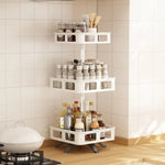 GOMINIMO 3 Tier Rotating Spice Rack Square Shape (White) - Furniture > Living Room > Side Tables