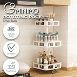 GOMINIMO 3 Tier Rotating Spice Rack Square Shape (White) - Furniture > Living Room > Side Tables