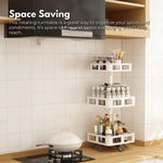 GOMINIMO 3 Tier Rotating Spice Rack Square Shape (White) - Furniture > Living Room > Side Tables