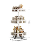GOMINIMO 3 Tier Rotating Spice Rack Square Shape (White) - Furniture > Living Room > Side Tables