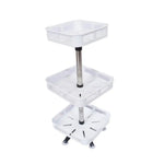 GOMINIMO 3 Tier Rotating Spice Rack Square Shape (White) - Furniture > Living Room > Side Tables