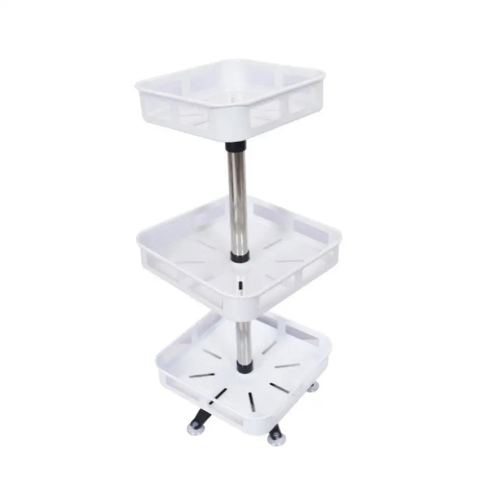 GOMINIMO 3 Tier Rotating Spice Rack Square Shape (White) - Furniture > Living Room > Side Tables