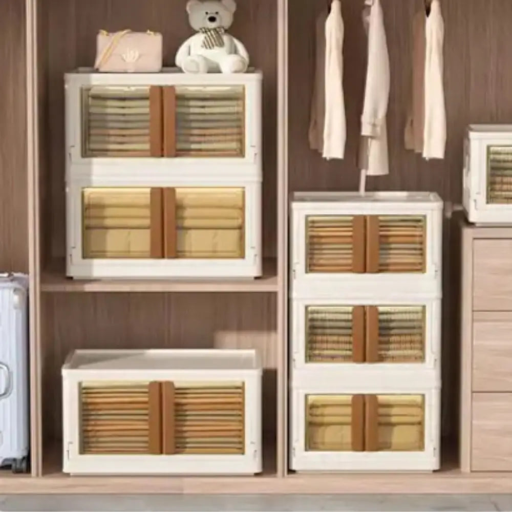 GOMINIMO 32L Foldable Storage Organizers(lvory + Brown) GO-FSCR-100-HXH - Home & Garden > Storage