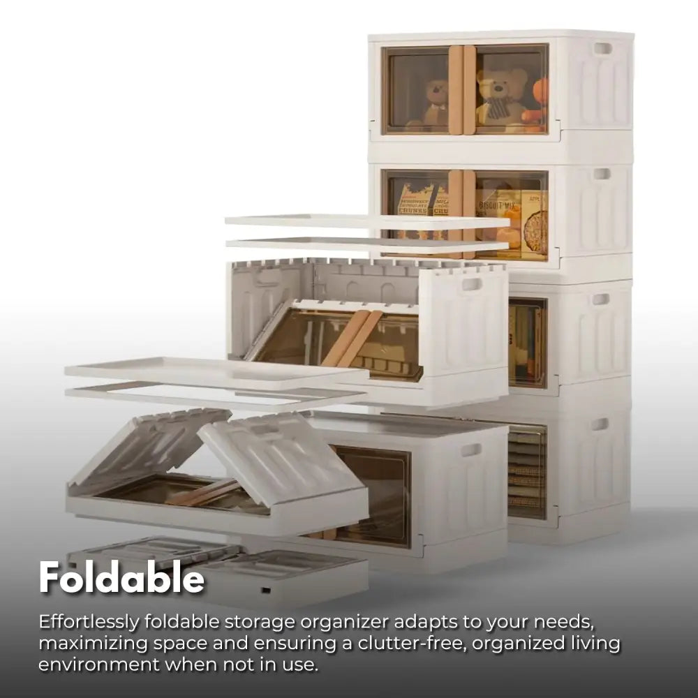 GOMINIMO 32L Foldable Storage Organizers(lvory + Brown) GO-FSCR-100-HXH - Home & Garden > Storage