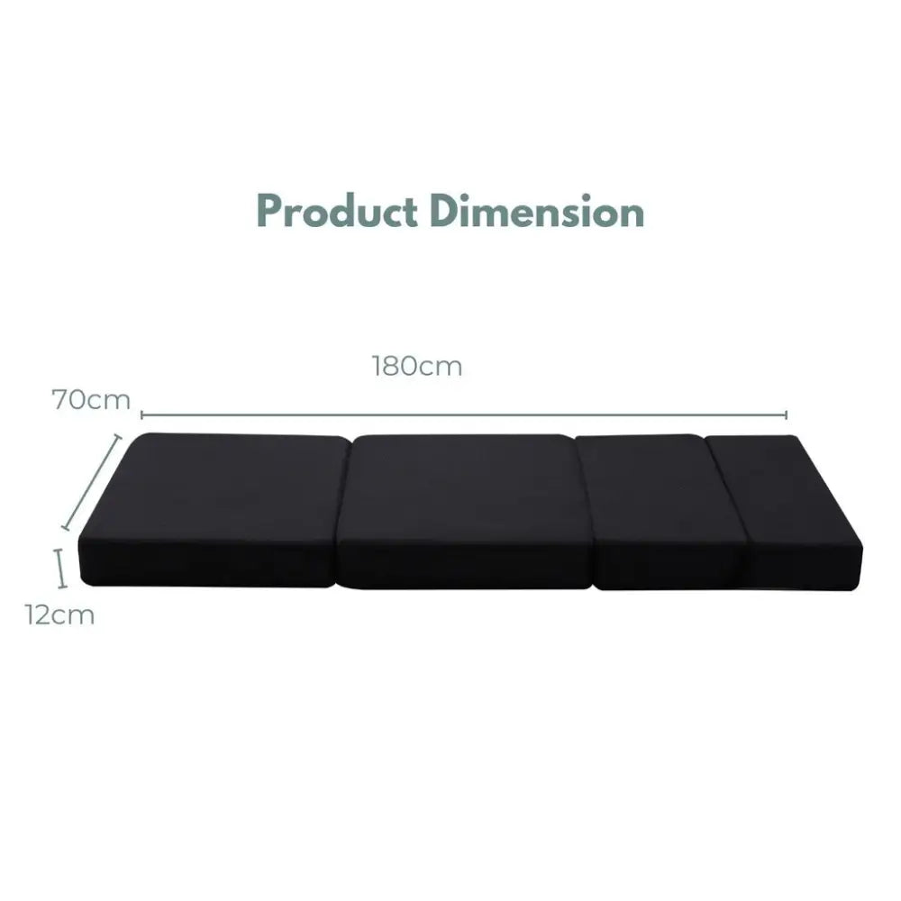GOMINIMO 4 Fold Folding Mattress Black Air Mesh GO-FM-105-EON - Furniture > Mattresses