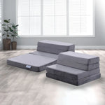 GOMINIMO 4 Fold Memory Foam Folding Mattress Dark Grey Velvet GO-FM-104-EON - Furniture > Mattresses