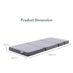 GOMINIMO 4 Fold Memory Foam Folding Mattress Dark Grey Velvet GO-FM-104-EON - Furniture > Mattresses