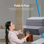 GOMINIMO 4 Fold Memory Foam Folding Mattress Dark Grey Velvet GO-FM-104-EON - Furniture > Mattresses