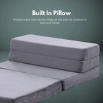 GOMINIMO 4 Fold Memory Foam Folding Mattress Dark Grey Velvet GO-FM-104-EON - Furniture > Mattresses