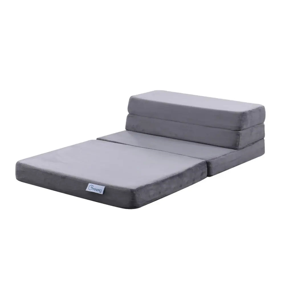 GOMINIMO 4 Fold Memory Foam Folding Mattress Dark Grey Velvet GO-FM-104-EON - Furniture > Mattresses