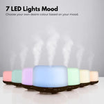 GOMINIMO 5 in1 LED Aromatherapy Essential Oil Diffuser 500ml (Dark Wood Base) - Appliances > Aroma Diffusers &