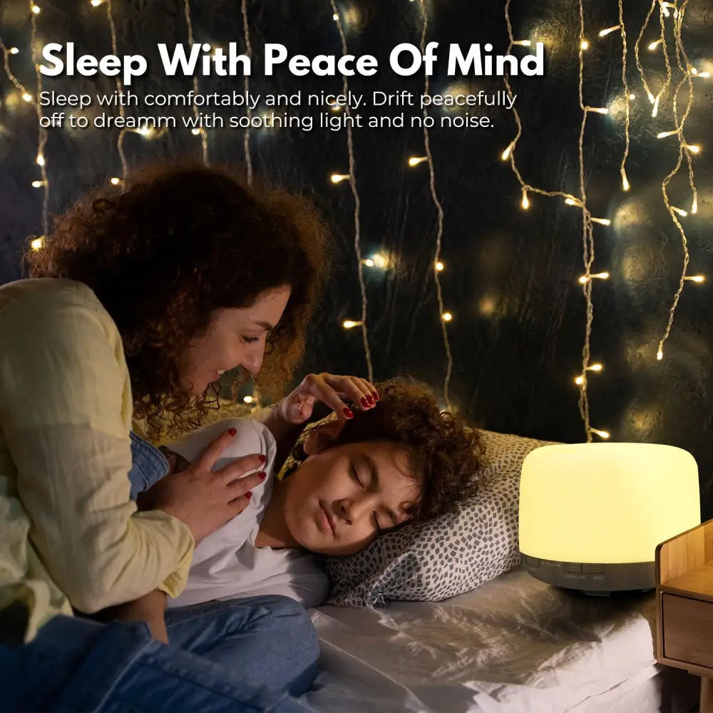 GOMINIMO 5 in1 LED Aromatherapy Essential Oil Diffuser 500ml (Dark Wood Base) - Appliances > Aroma Diffusers &