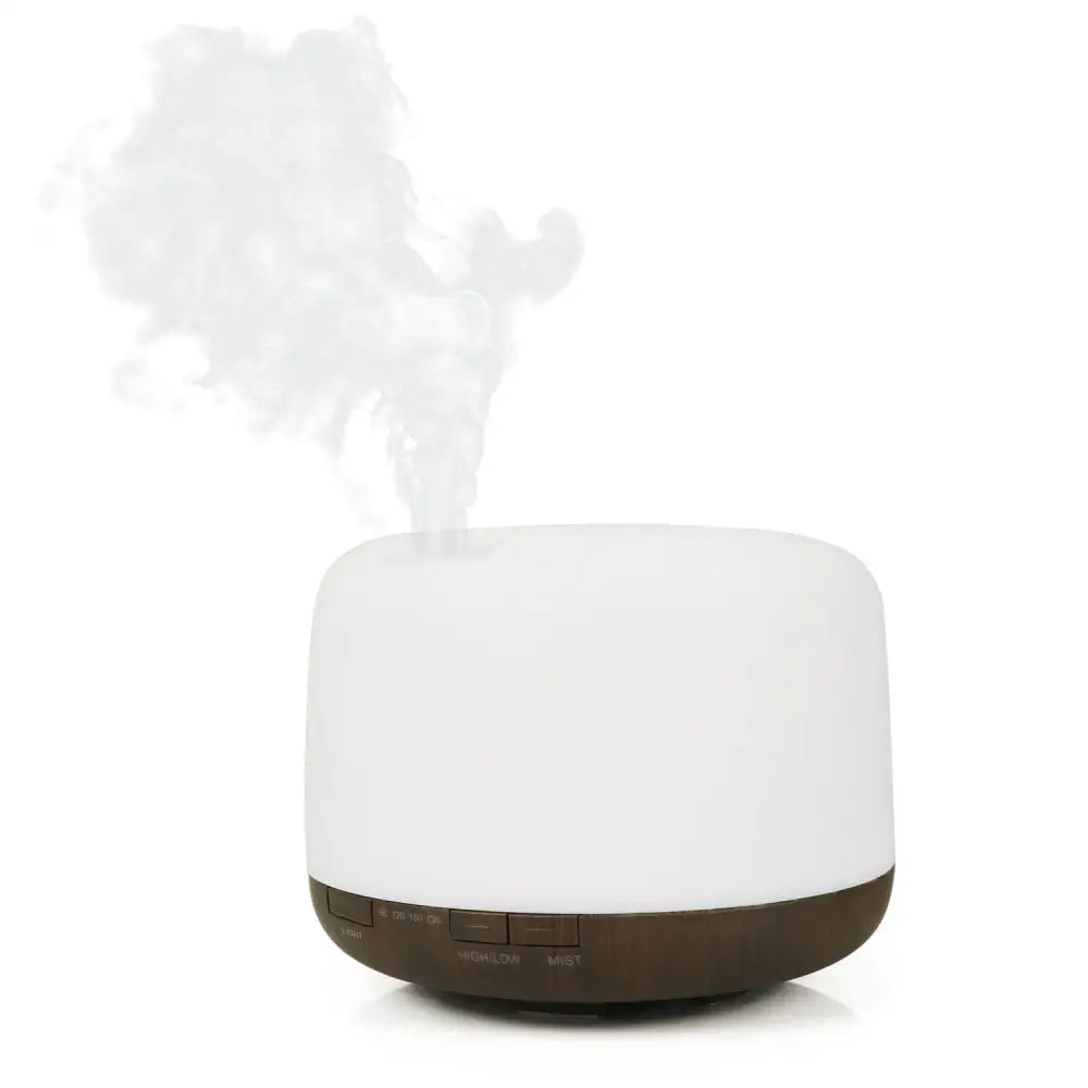 GOMINIMO 5 in1 LED Aromatherapy Essential Oil Diffuser 500ml (Dark Wood Base) - Appliances > Aroma Diffusers &