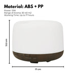 GOMINIMO 5 in1 LED Aromatherapy Essential Oil Diffuser 500ml (Dark Wood Base) - Appliances > Aroma Diffusers &