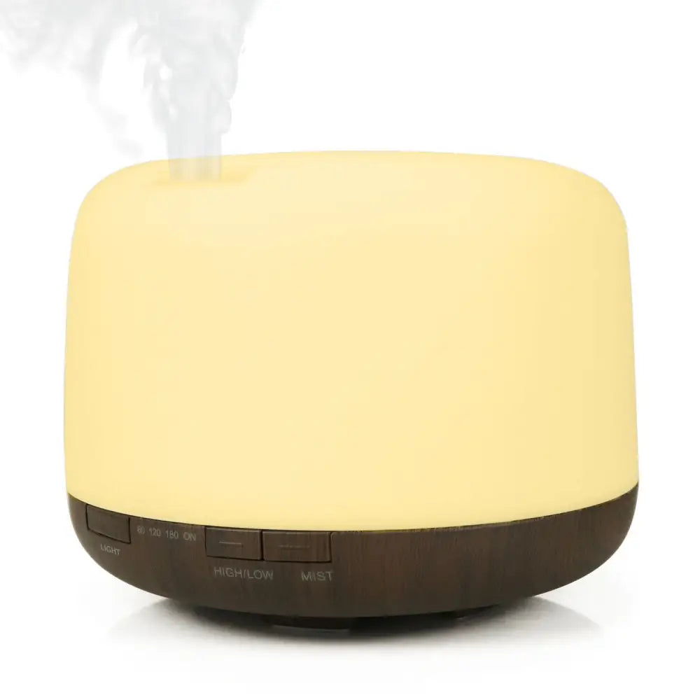 GOMINIMO 5 in1 LED Aromatherapy Essential Oil Diffuser 500ml (Dark Wood Base) - Appliances > Aroma Diffusers &