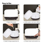 GOMINIMO 5 in1 LED Aromatherapy Essential Oil Diffuser 500ml (Dark Wood Base) - Appliances > Aroma Diffusers &
