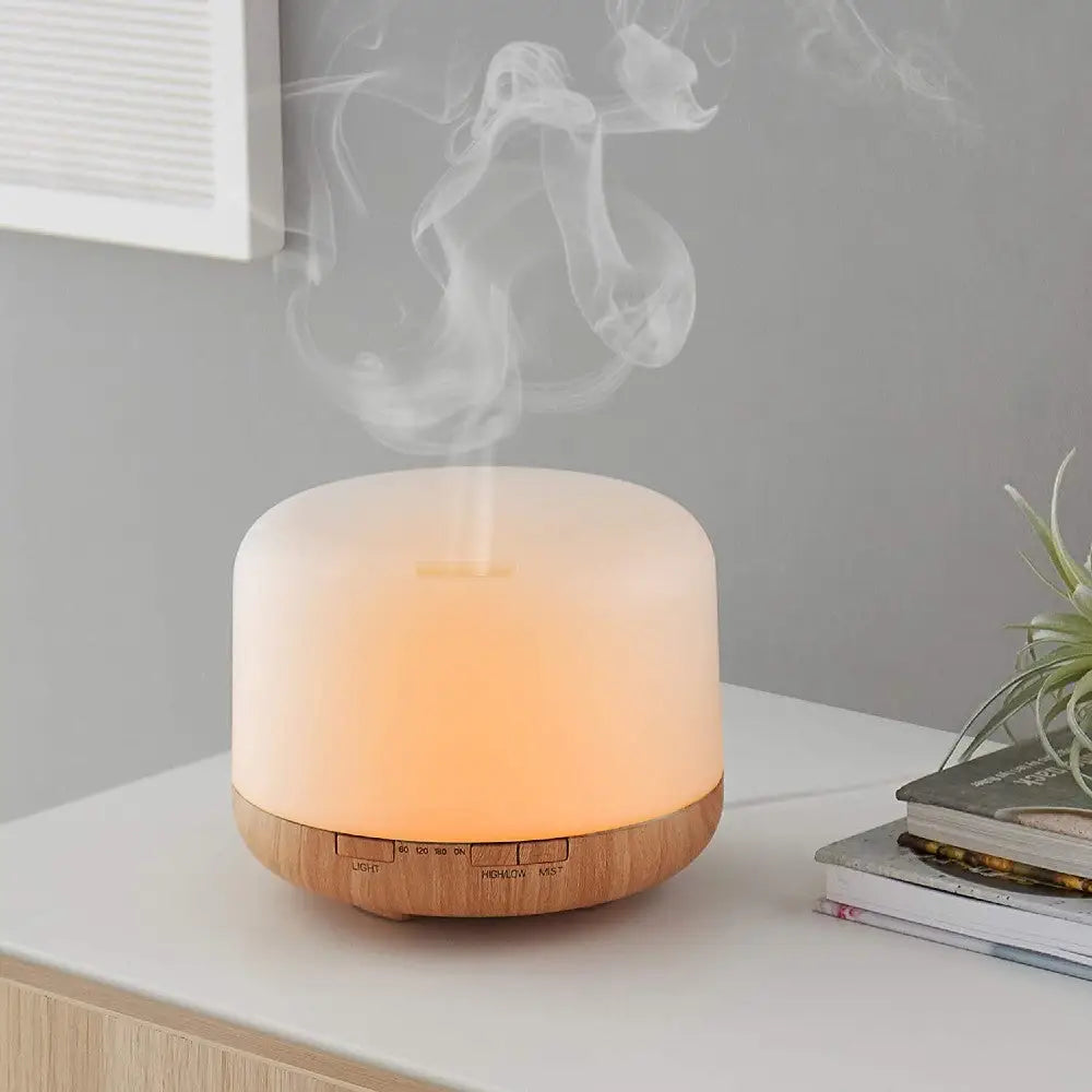 GOMINIMO 5 in1 LED Aromatherapy Essential Oil Diffuser 500ml (Wood Base) - Appliances > Aroma Diffusers & Humidifiers