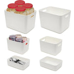 GOMINIMO 6 Pieces Plastic Storage Bins with 4 Lids (Beige)GO-SBI-100-CYP - Home & Garden > Storage