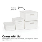 GOMINIMO 6 Pieces Plastic Storage Bins with 4 Lids (Beige)GO-SBI-100-CYP - Home & Garden > Storage