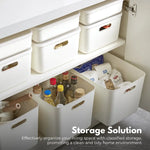 GOMINIMO 6 Pieces Plastic Storage Bins with 4 Lids (Beige)GO-SBI-100-CYP - Home & Garden > Storage
